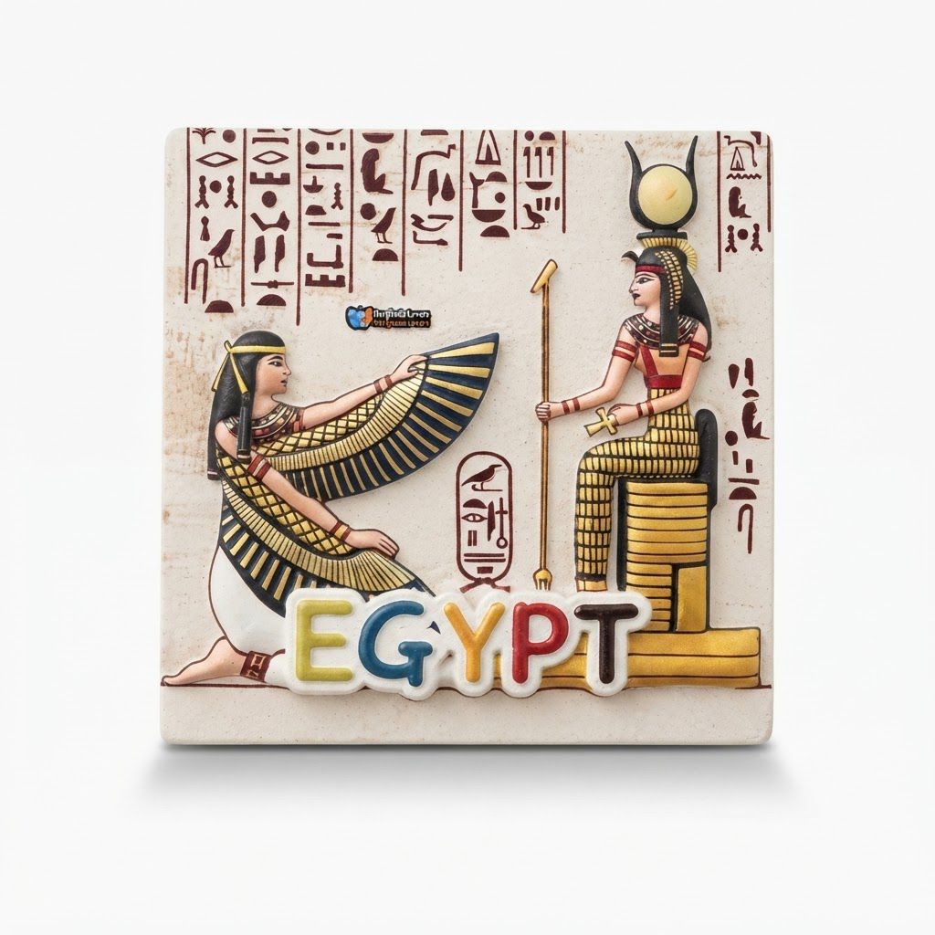 مغناطيس ثلاجة تصاميم فرعونية مربع