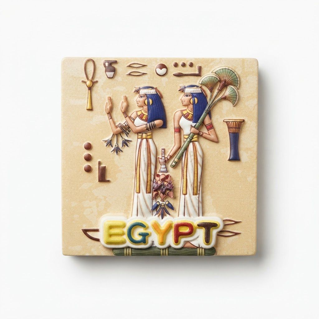مغناطيس ثلاجة تصاميم فرعونية مربع