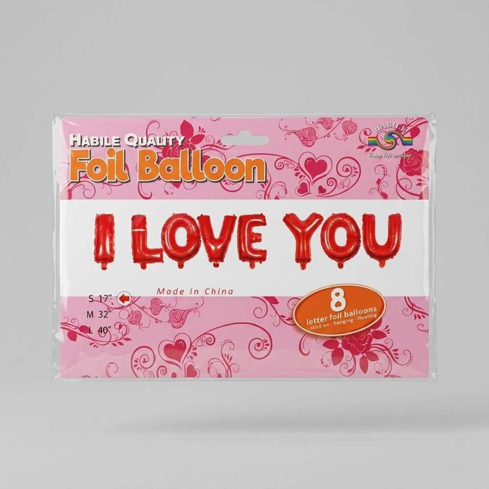 بالون هيليوم بتصميم I Love You