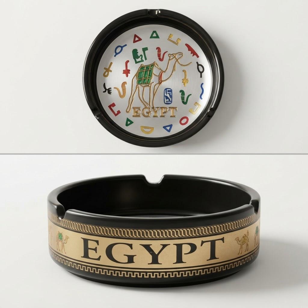طفاية دائرية بتصميمات فرعونية وكتابة EGYPT - 45-505-D