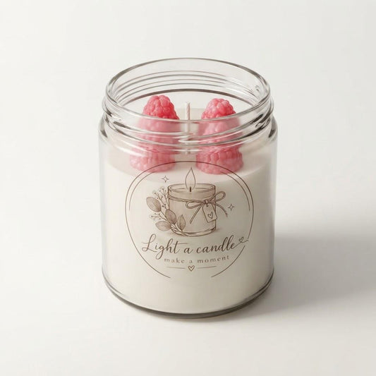 شمعة معطرة في برطمان زجاجي بتصميم فراولة - 88-006